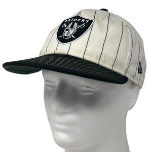 Las Vegas Raiders Hat Baseball Cap New Era Heritage Series Pinstriped NFL White